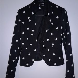 Pol-ka dot black and white blazer